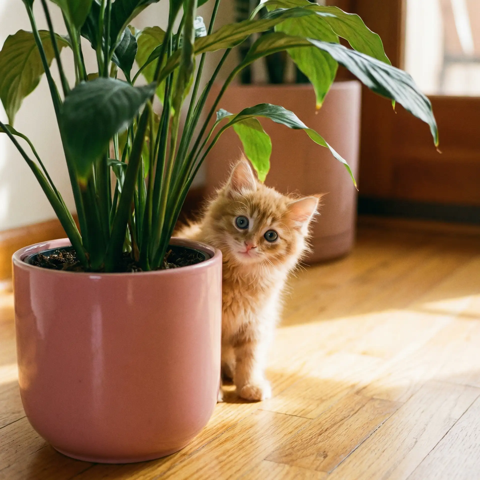 小猫从花盆后探头 - 抖阴视频